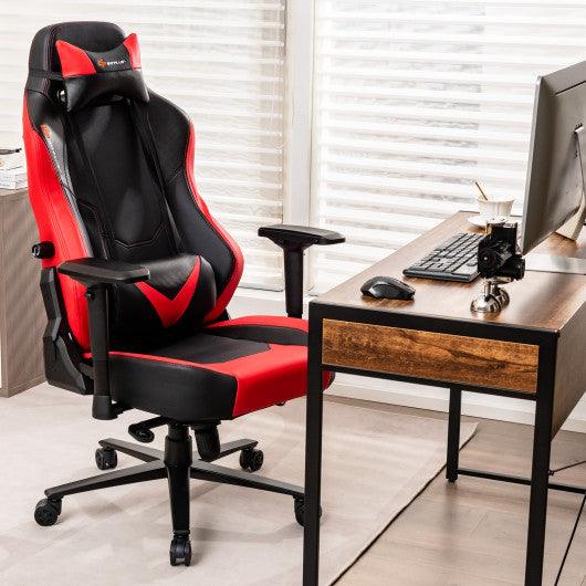 360° Swivel Computer Chair with Casters for Office Bedroom-Red