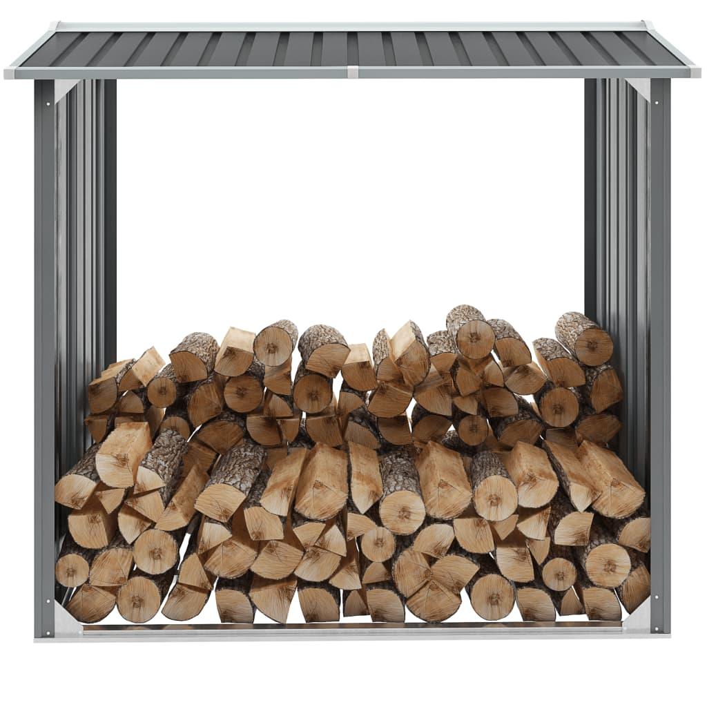 Garden Log Storage Shed Galvanized Steel 67.7