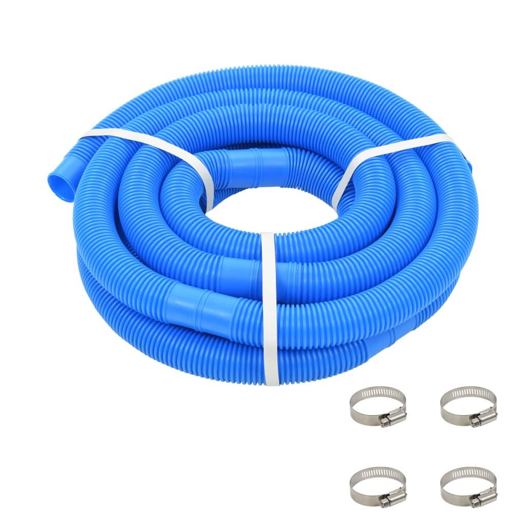 Pool Hose with Clamps Blue 1.5