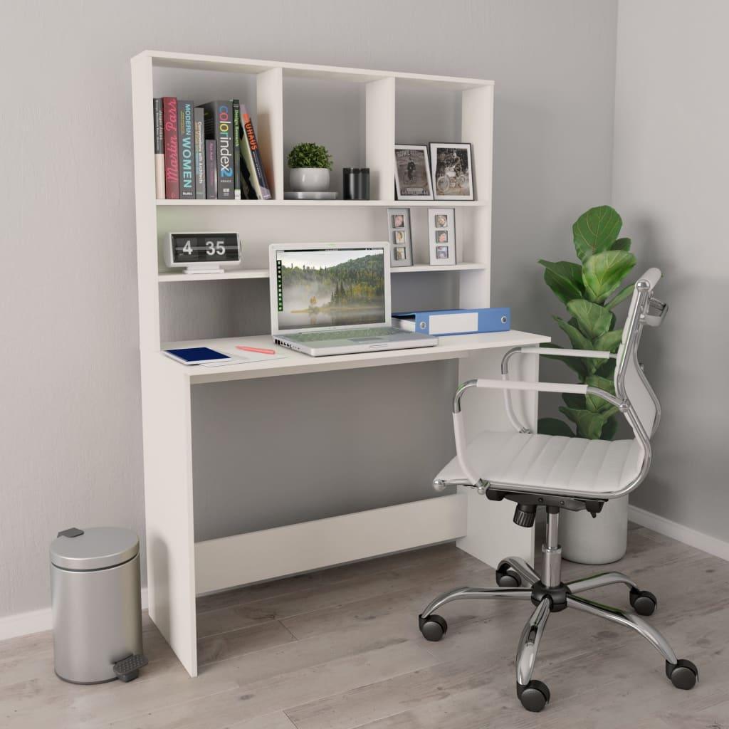 Desk with Shelves White 43.3
