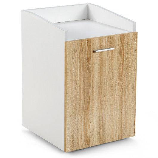 File Cabinet with 2 Drawers Mobile Filing Cabinet with Wheel for Letter Size-White