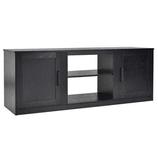58 Inch TV Stand with 1500W Faux Fireplace for TVs up to 65 Inch-Black