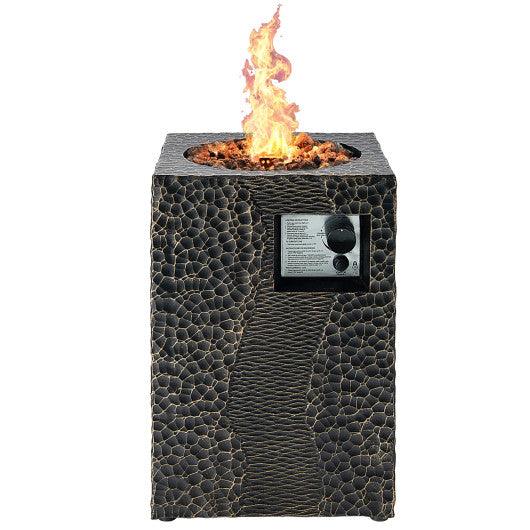 16 Feet Square Outdoor Propane Fire Pit with Lava Rocks Waterproof Cover 30 000 BTU