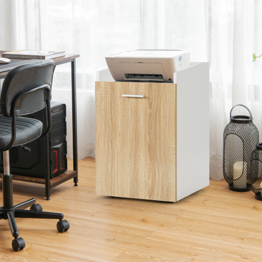 File Cabinet with 2 Drawers Mobile Filing Cabinet with Wheel for Letter Size-White - Set Shop and Smile