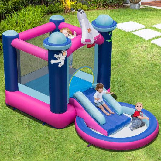 3-in-1 Inflatable Space-themed Bounce House with 480W Blower