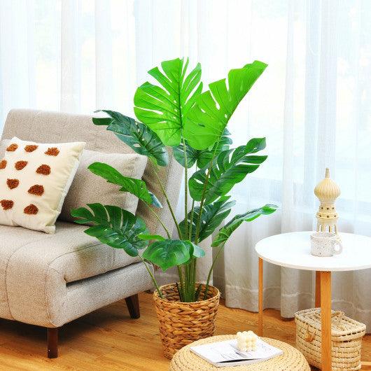 2 Pack Artificial Monstera Deliciosa Tree with 10 Leaves of Different Sizes