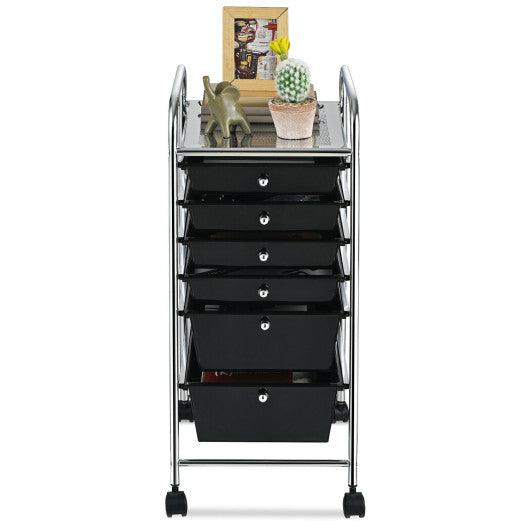 6 Drawers Rolling Storage Cart Organizer-Black at Set Shop and Smile