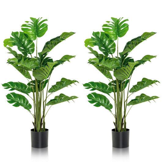 2 Pieces 5 Feet Artificial Monstera Tree Set