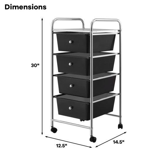 4 Drawers Metal Rolling Storage Cart at Set Shop and Smile