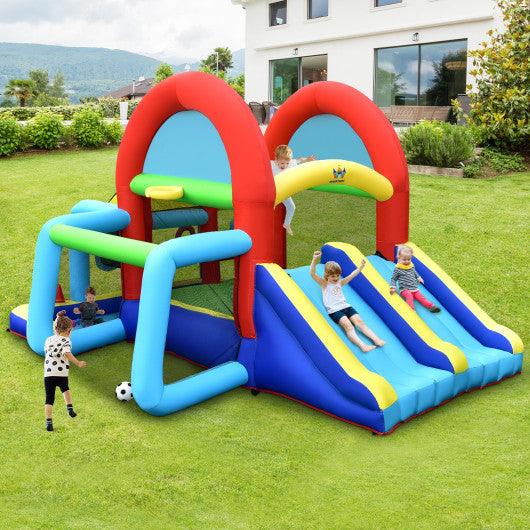 Inflatable Jumping Castle Bounce House with Dual Slides without Blower