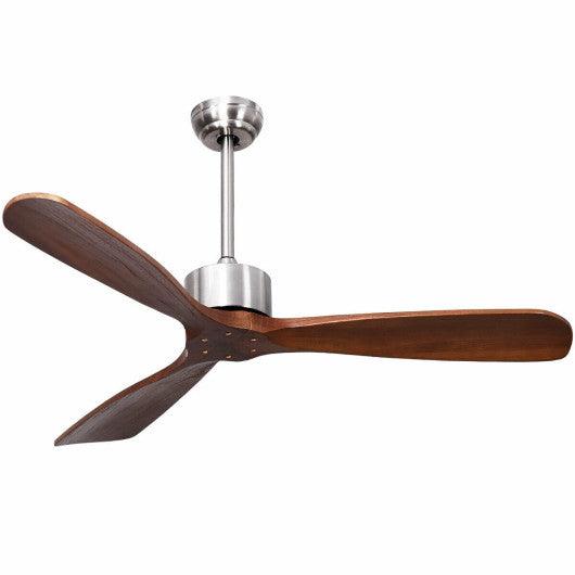 52 Inch Modern Brushed Nickel Finish Ceiling Fan with Remote Control