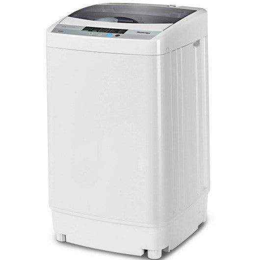 8.8 lbs Portable Full-Automatic Laundry Washing Machine with Drain Pump -  Costway
