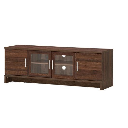 Media Entertainment TV Stand for TVs up to 70 Inches with Adjustable Shelf-Walnut