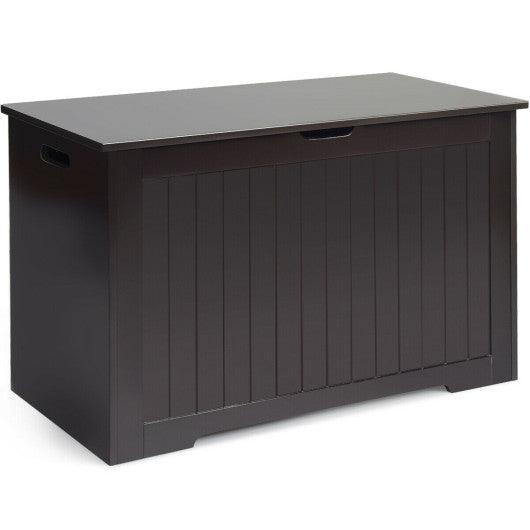 Wooden Toy Box Kids Storage Chest Bench -Brown