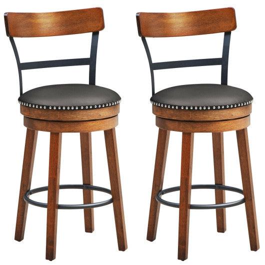 Set of 2 25.5 Inch Swivel Counter Height Bar Stool