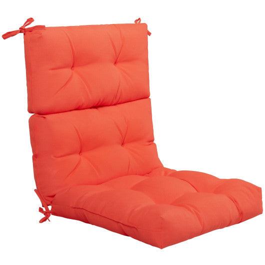 22 x 44 Inch Tufted Outdoor Patio Chair Seating Pad-Orange