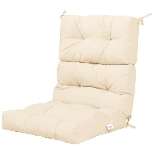 22 x 44 Inch Tufted Outdoor Patio Chair Seating Pad-Beige