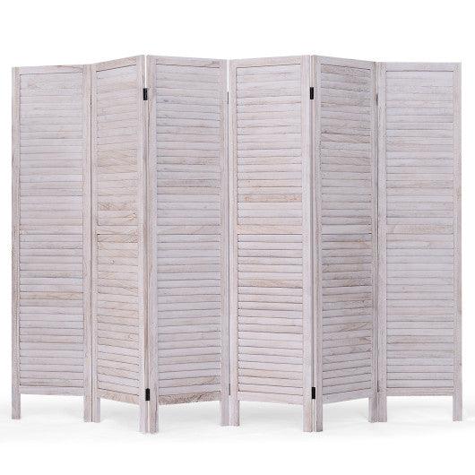 6 Panels Classic Venetian Wooden Slat Room Screen