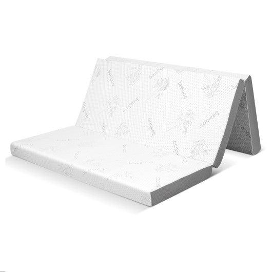 4 Inch Tri-fold Cool Gel Memory Foam Mattress-Full Size