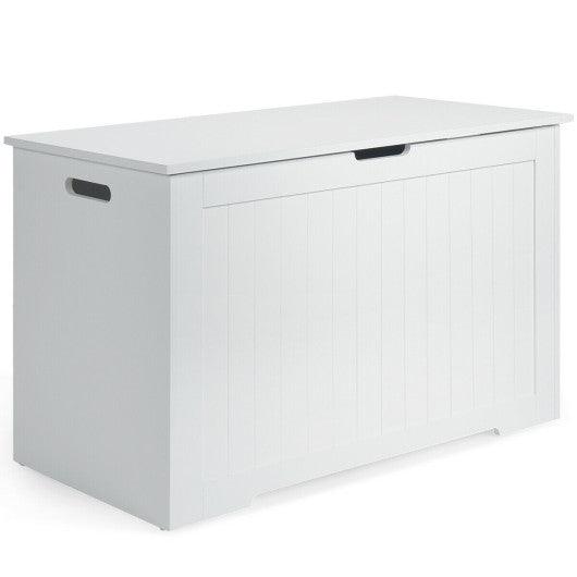 Wooden Toy Box Kids Storage Chest Bench -White