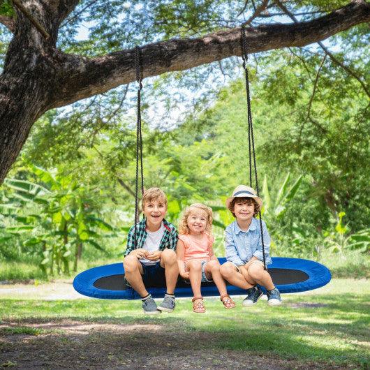 60 Inch Saucer Surf Outdoor Adjustable Swing Set-Blue+Black