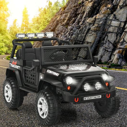 12V Kids Remote Control Electric  Ride On Truck Car with Lights and Music -Black