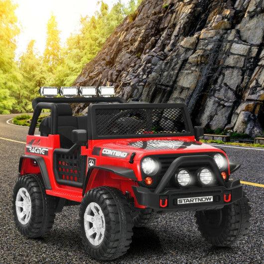 12V Kids Remote Control Electric  Ride On Truck Car with Lights and Music -Red