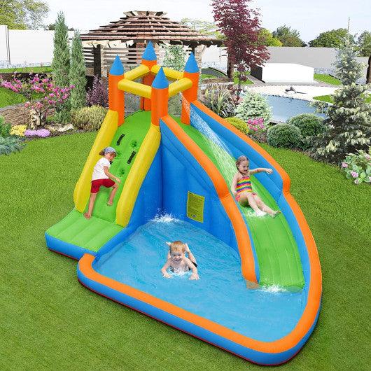 Kids Inflatable Water Slide Bouncing House with Carrying Bag and 480W Blower