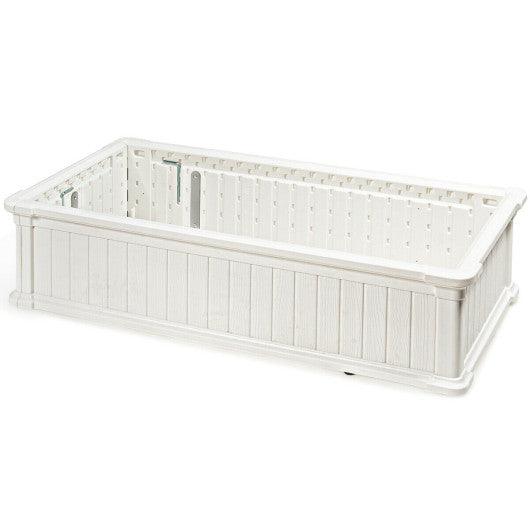 48 Inch x 24 Inch Raised Garden Bed Rectangle Plant Box-White