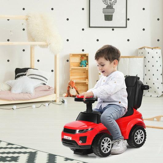 Honey Joy 3 in 1 Ride on Push Car Toddler Stroller Sliding Car with Music-Red