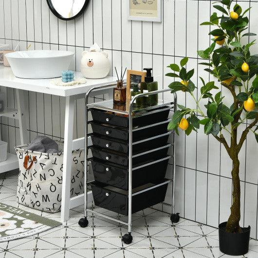 6 Drawers Rolling Storage Cart Organizer-Black at Set Shop and Smile