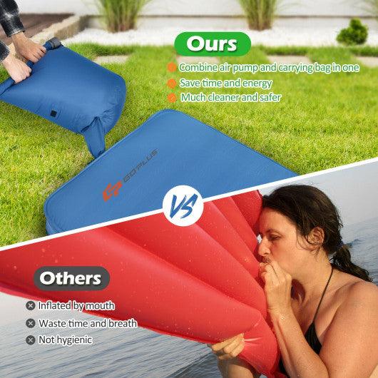 Self Inflating Folding Camping Sleeping Mattress with Carrying Bag-Blue at Set Shop and Smile