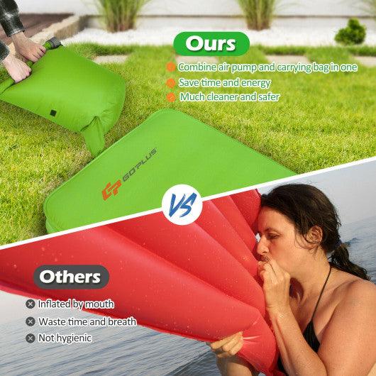 Self Inflating Folding Camping Sleeping Mattress with Carrying Bag-Green at Set Shop and Smile