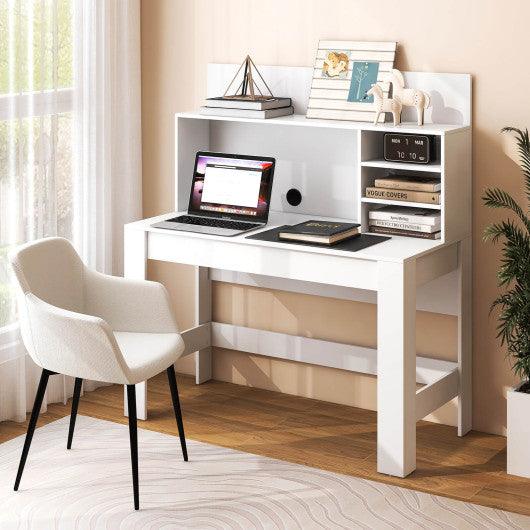 48 Inch Writing Computer Desk with Anti-Tipping Kits and Cable Management Hole-White