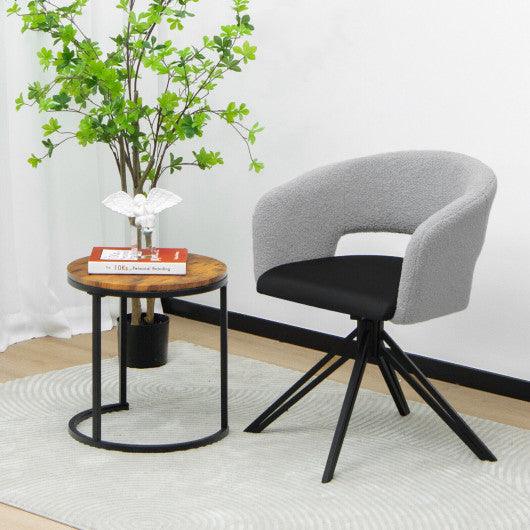 Modern Swivel Accent Chair with Solid Steel Legs-Black