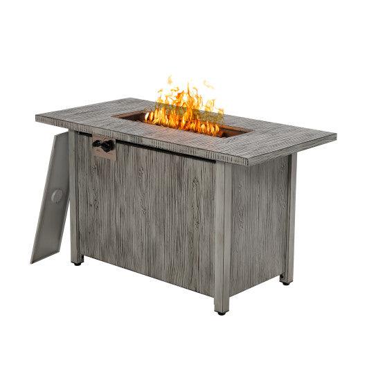 43 Inch 50 000 BTU Propane Fire Pit Table with Removable Lid-Gray