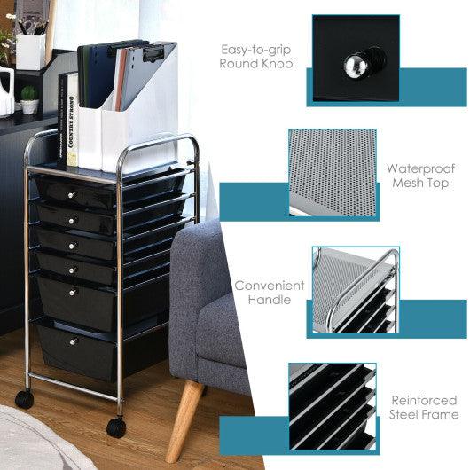 6 Drawers Rolling Storage Cart Organizer-Black at Set Shop and Smile