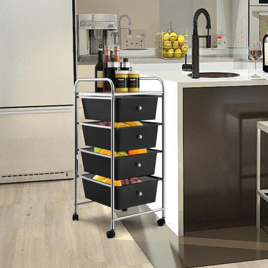 4 Drawers Metal Rolling Storage Cart