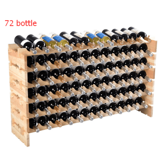 Wooden Bottle Rack Wine Display Shelves for 72 Bottles