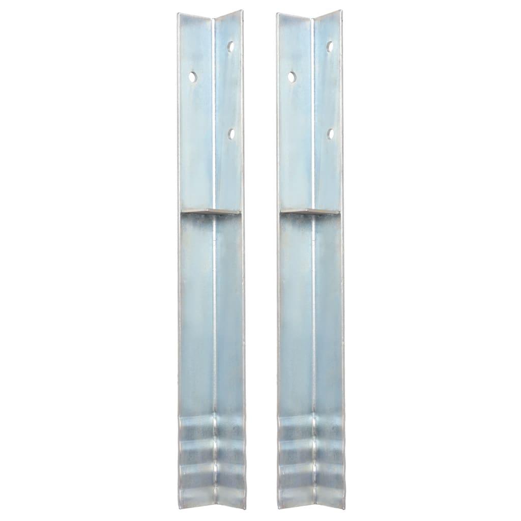 L-shaped Ground Anchors 2 pcs Galvanized Steel 2