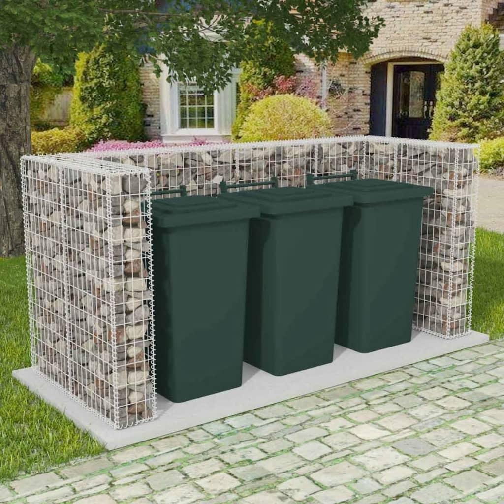 Gabion Triple Wheelie Bin Surround Steel 98.4