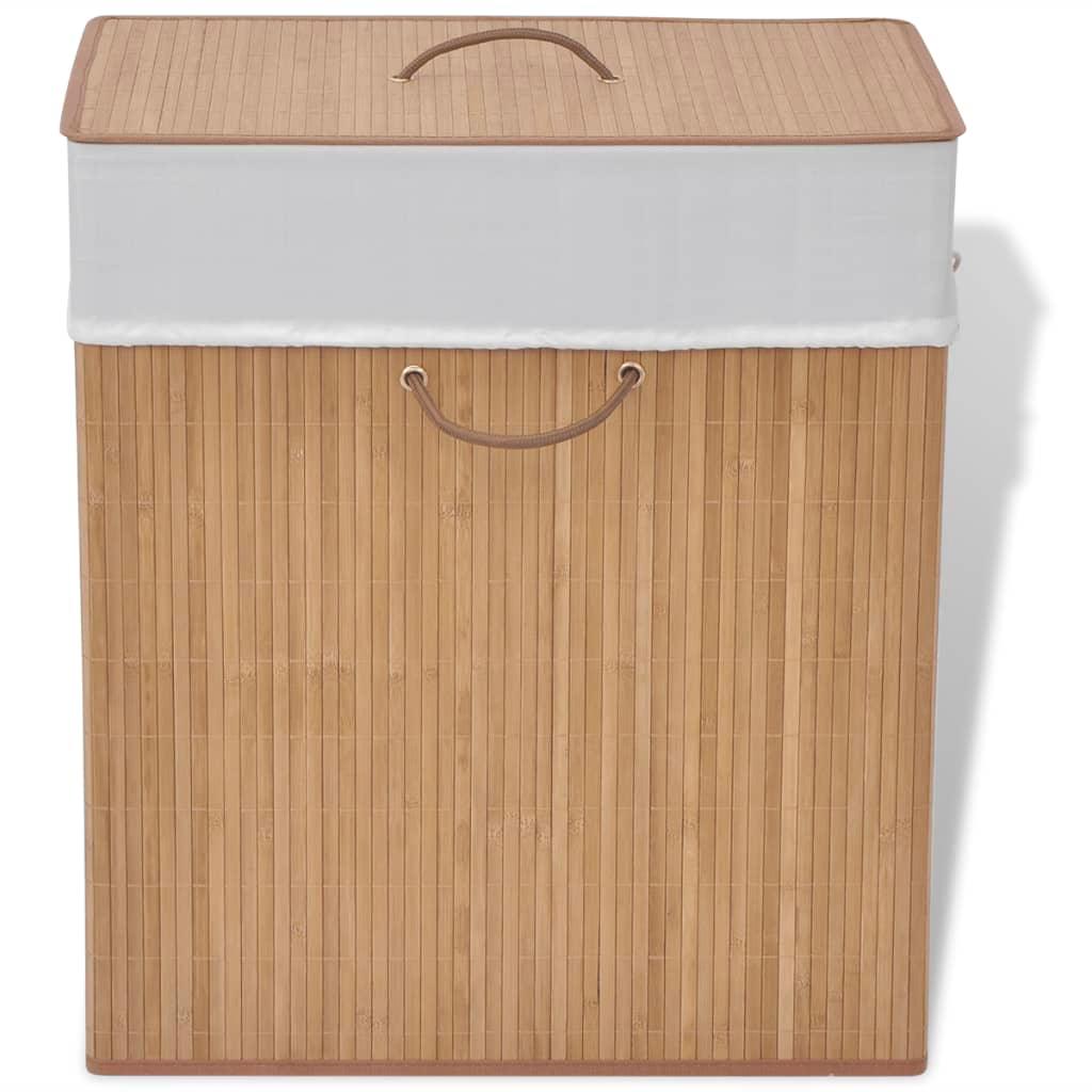 Bamboo Laundry Bin Rectangular Natural