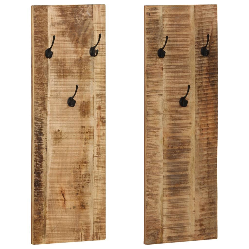 Wall-mounted Coat Racks 2 pcs Solid Mango Wood 14.2"x43.3"x1.2" - vidaXL - 246025 - Set Shop and Smile