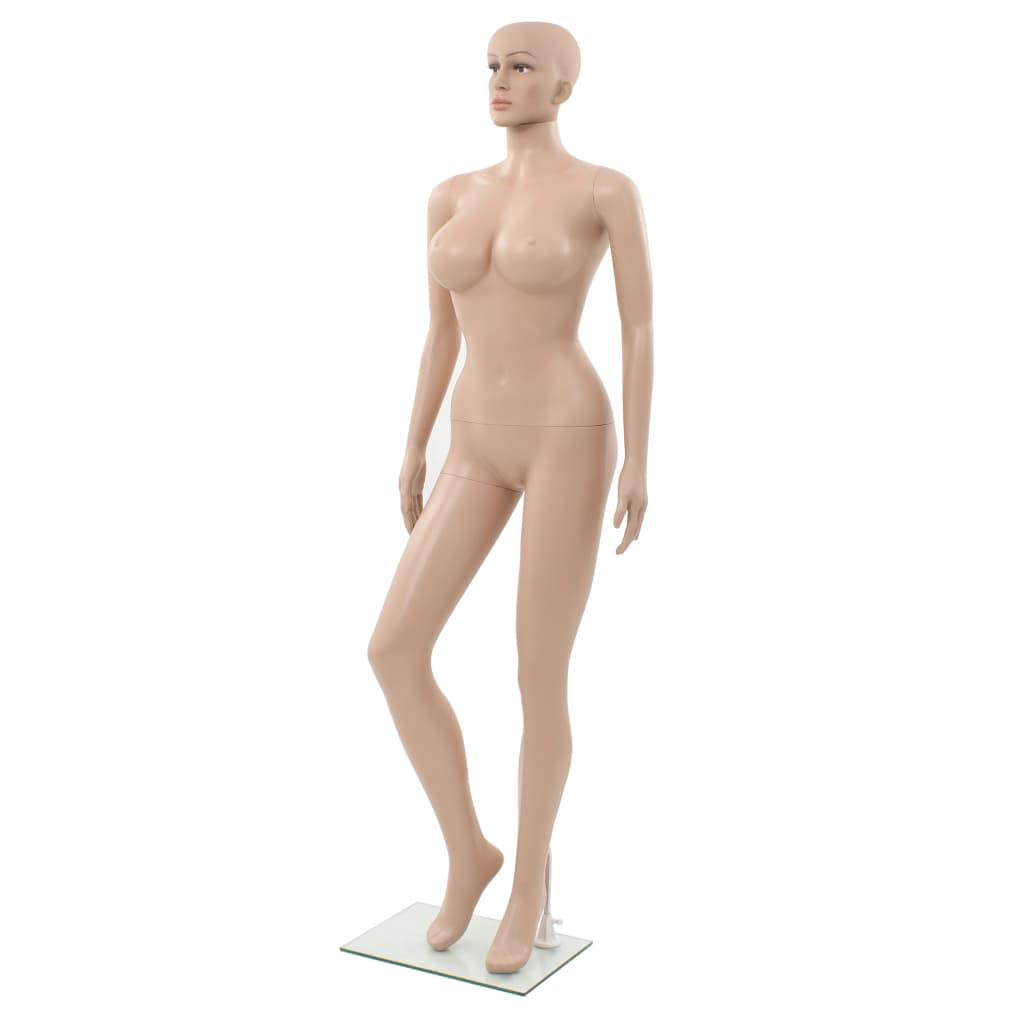 Sexy Female Mannequin with Glass Base Beige 70.9