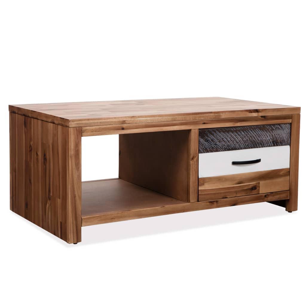 Coffee Table Solid Acacia Wood 35.4"x19.7"x14.8" - vidaXL - 246043 - Set Shop and Smile