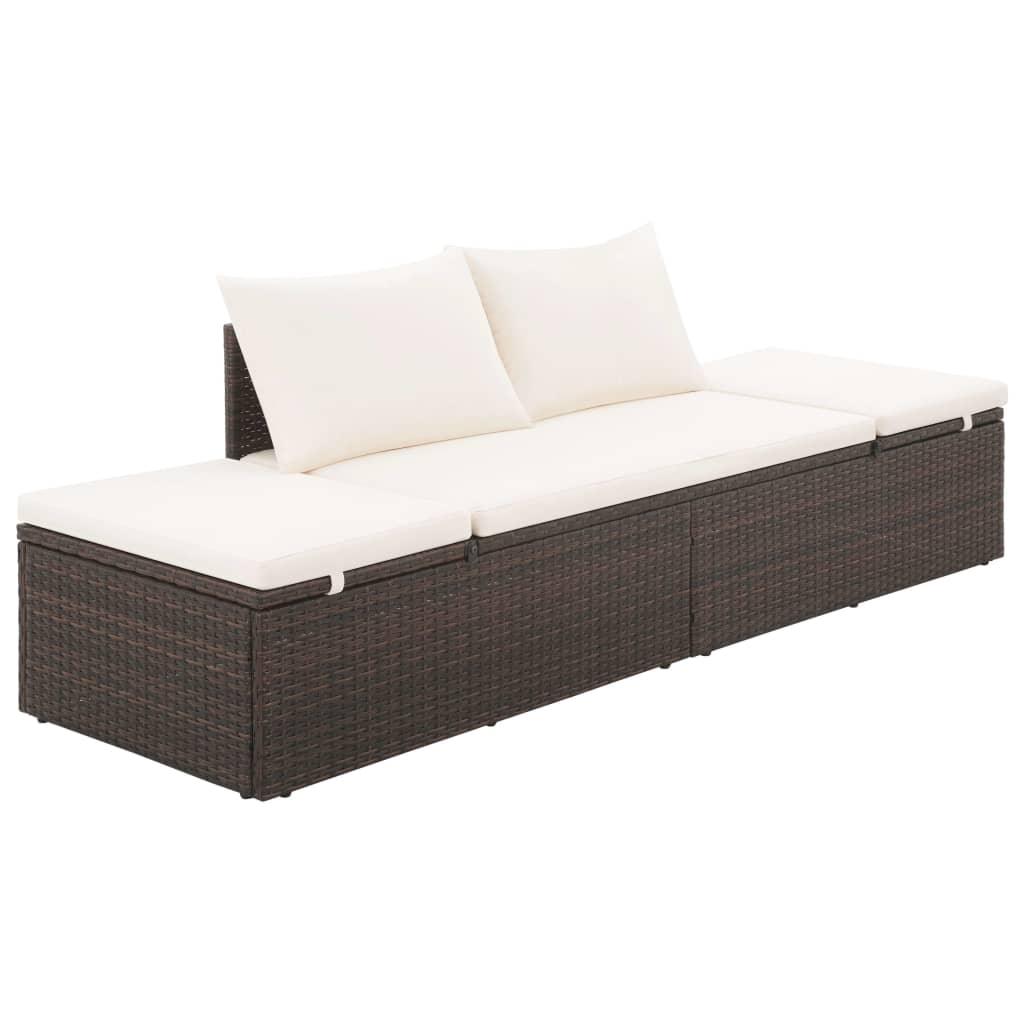 Patio Bed Brown 76.8"x23.6" Poly Rattan - vidaXL - 43954 - Set Shop and Smile