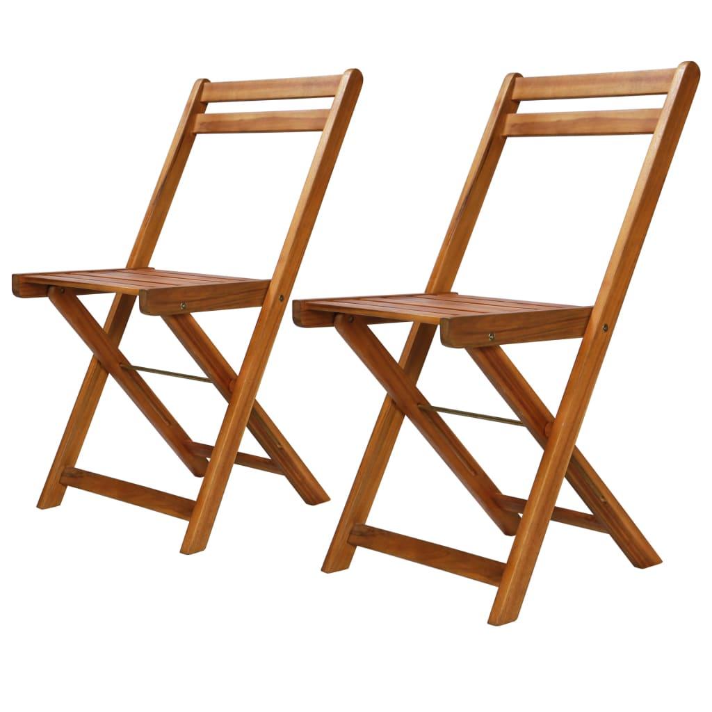 Patio Bistro Chairs 2 pcs Solid Acacia Wood - vidaXL - 44012 - Set Shop and Smile