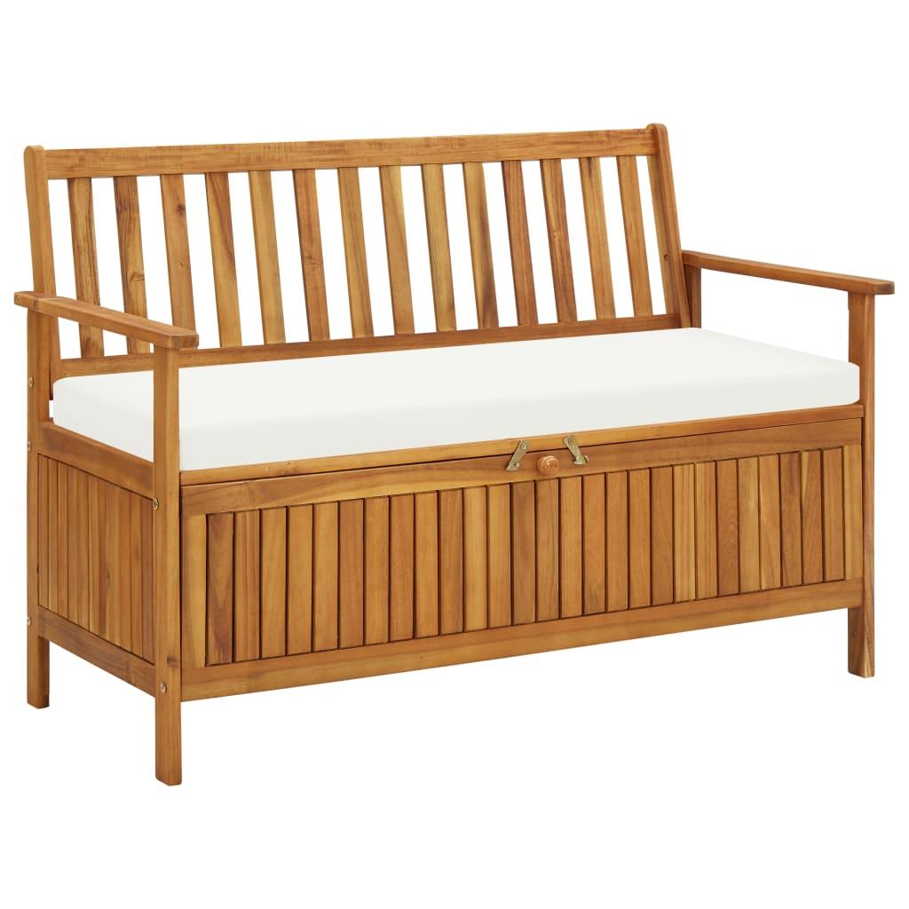 Patio Storage Bench Solid Acacia Wood 47.2