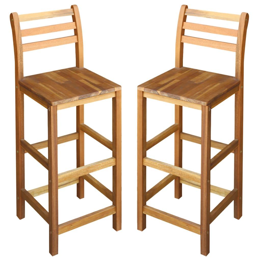 Bar Chairs 2 pcs Solid Acacia Wood - vidaXL - 44130 - Set Shop and Smile