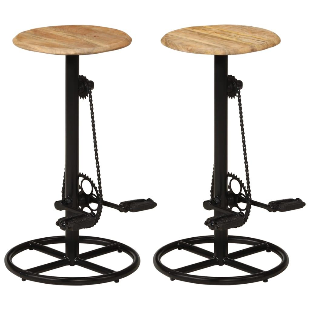 Bar Chairs 2 pcs Solid Mango Wood - vidaXL - 246413 - Set Shop and Smile